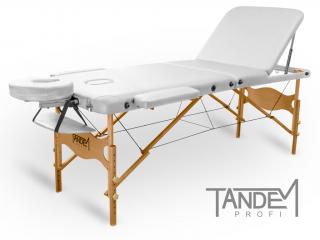 Skládací masážní stůl TANDEM Profi W3D  195*70 cm / 16,6 kg / 3 barvy Barva: bílá