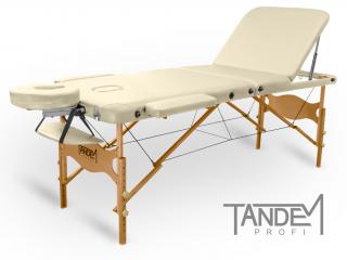 Skládací masážní stůl TANDEM Profi W3D  195*70 cm / 16,6 kg / 3 barvy Barva: krémová