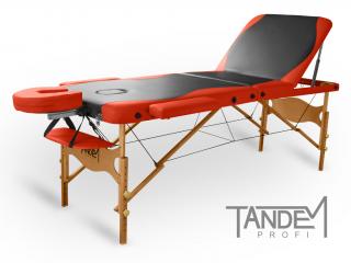 Skládací masážní stůl TANDEM Profi W3D DUO  195*70 cm / 16,6 kg / 2 barvy Barva: černo-oranžová