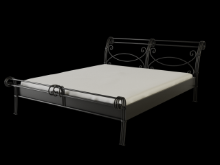 Kovová postel BELLA GRANDE Povrchová úprava: stříbrná RAL 9006, Rozměr: 100 x 200 cm
