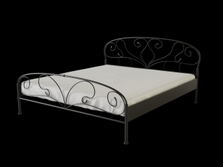Kovová postel  KLAUDIE Povrchová úprava: černá, Rozměr: 100 x 200 cm