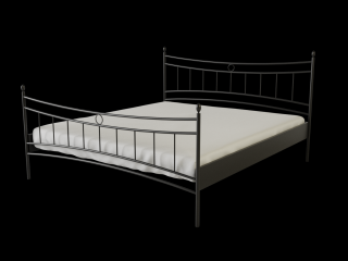 Kovová postel MARIANA Povrchová úprava: černá, Rozměr: 140 x 200 cm
