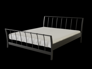 Kovová postel Merry Povrchová úprava: černá/stříbrná 9006, Rozměr: 100 x 200 cm