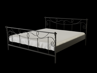 Kovová postel NORA Povrchová úprava: černá, Rozměr: 100 x 200 cm