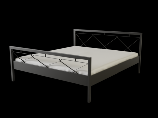 Kovová postel OREB Povrchová úprava: černá, Rozměr: 140 x 200 cm
