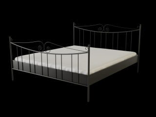 Kovová postel RIO GRANDE Povrchová úprava: stříbrná RAL 9006, Rozměr: 140 x 200 cm