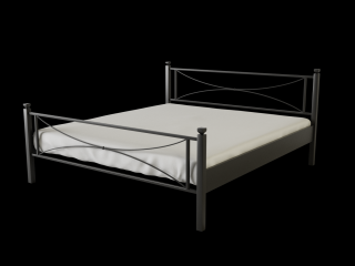 Kovová postel STELA Povrchová úprava: černá, Rozměr: 100 x 200 cm