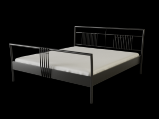 Kovová postel TEK 1 Povrchová úprava: základní (bílá, černá, stříbrná 9006), Rozměr: 120 x 200 cm