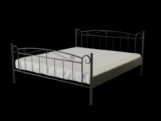 Kovová postel VIKTORIE Povrchová úprava: bílá, Rozměr: 160 x 200 cm