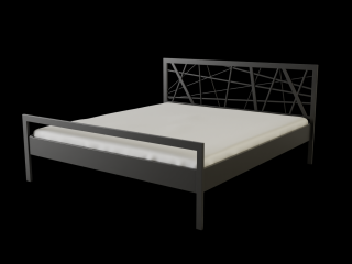 Kovová postel ZIG ZAG Povrchová úprava: stříbrná RAL 9006, Rozměr: 180 x 200 cm
