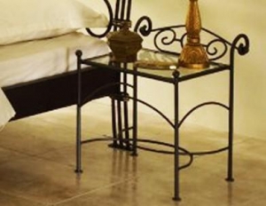 Kovový noční stolek BELLA Povrchová úprava: Základní (černá, bílá, stříbrná 9006)