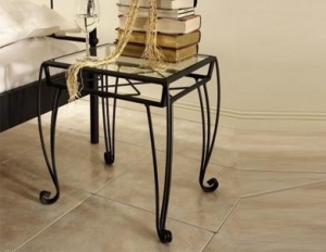 Kovový noční stolek KELLY Povrchová úprava: Základní (černá, bílá, stříbrná 9006)
