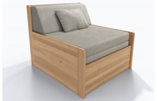 Rozkládací křeslo Sára  (včetně matrace a opěrky) barevné provedení: Dub průběžný - barva, provedení: 80x200, Varianta: nízká boční čela