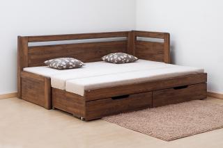 Rozkládací postel TANDEM Klasik barevné provedení: Imitace dřeva, provedení: oblé rohy, Varianta: s čelem-levá