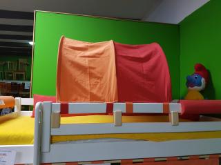Tunel na postel/zábrana A,B-oranžovočervená-výprodej