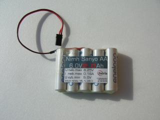 Nimh 6.0V 1.9Ah AA Eneloop plochý +JR konektor