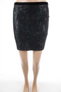 Dámská sukně koženková s krajkou - Zara - 36 (36)