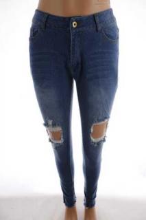 Dámské rifle letní used efekt Jeans - 36 (velikost 36 - second hand)