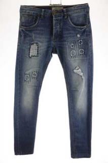 Pánské džíny W:31 used efekt TMK Jeans - S (velikost S - second hand)
