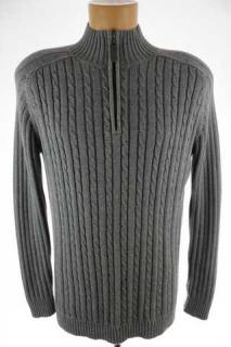Pánský svetr s copánkovým vzorečkem - Rochas Paris - L (L)