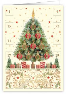 Přání adventní kalendář 6384 QP  - vánoční