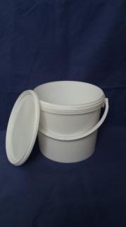 Plastový kbelík bílý s víkem, objem 5,7 l (1 až 19 ks)