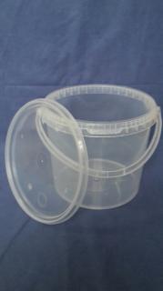 Plastový kbelík transparentní s víkem, objem 5,7 l (1-19 ks)