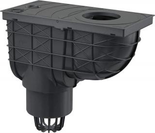 Alcadrain AGV1 UNIVERZÁLNÍ LAPAČ STŘEŠNÍCH SPLAVENIN 300×155/110 MM PŘÍMÝ, ČERNÁ