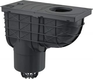 Alcadrain AGV2 UNIVERZÁLNÍ LAPAČ STŘEŠNÍCH SPLAVENIN 300×155/125 MM PŘÍMÝ ČERNÁ