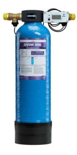 AV EQUEN AVDK 500 DUO , Demineralizační jednotka s vest. konduktoměrem s kapacitou 1000l při vstup.tvrdosti 15°dH