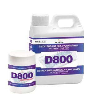 AV EQUEN D800 - 1L, Čisticí přípravek na rez a vodní kámen pro okruhy s pitnou vodou + D800neutralizator 750g