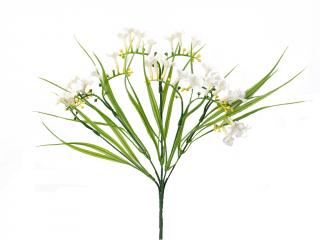 Bílý květ s bobulkami tráva 30 cm