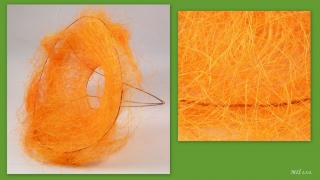 Držák pod kytici 25 cm sisalový kulatý oranžový