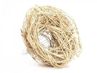 Držák pod kytici ratanový 15 cm kulatý bílý