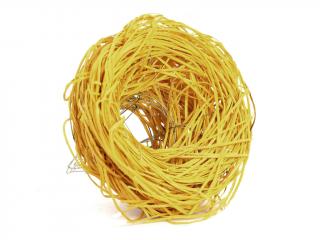 Držák pod kytici ratanový 15 cm kulatý žlutý