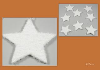 Hvězda girlanda polystyrenová 180 cm glitter bílá