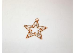 Hvězda kov 10cm glitter col