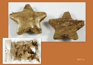 Hvězda kůra 5cm 10ks zlatá