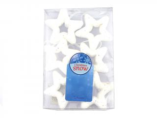 Hvězda polystyrenová 8 cm 6 ks závěsná obrys  glitter bílá