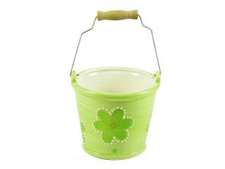 Keramika kbelík zelený 13 cm