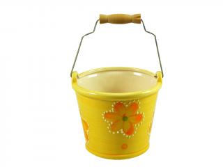 Keramika kbelík žlutý 13 cm