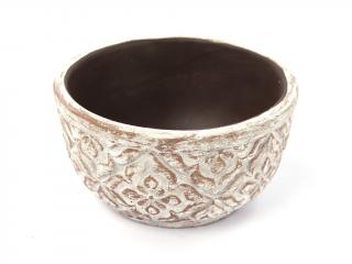 Keramika obal 12cm kulatý hnědý dekor