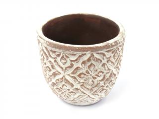 Keramika obal 12cm kulatý hnědý dekor