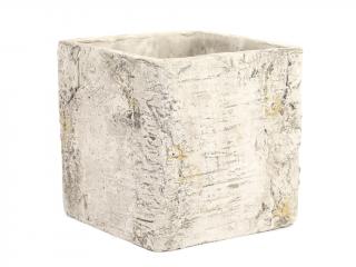 Keramika obal 13,5cm čtverec šedý kůra