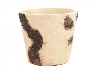 Keramika obal 9 cm kulatý hnědý kůra