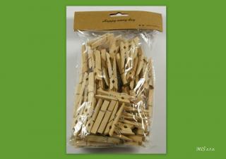 Kolíček dřevo přízdoba 4,8 cm 100 ks natural