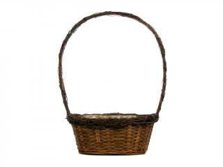 Košík bambusový 24 x 17 cm oválný s révou naturální