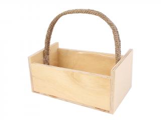 Košík dřevěný 24 x 12 cm obdélník natural