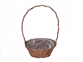 Košík proutěný 28 x 19 cm oválný hnědý