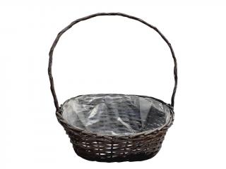 Košík proutěný 36 x 30 cm gondola šedý